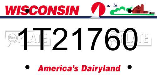 1T21760 Wisconsin License Plate