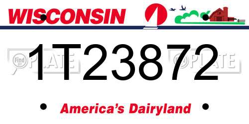 1T23872 Wisconsin License Plate
