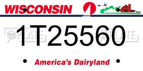 1T25560 Wisconsin License Plate
