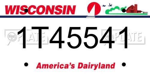 1T45541 Wisconsin License Plate
