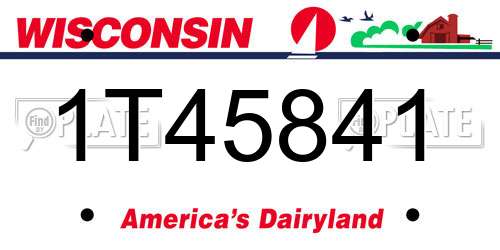 1T45841 Wisconsin License Plate