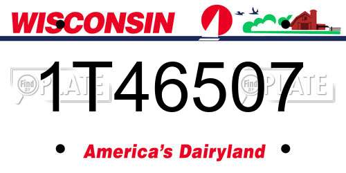 1T46507 Wisconsin License Plate