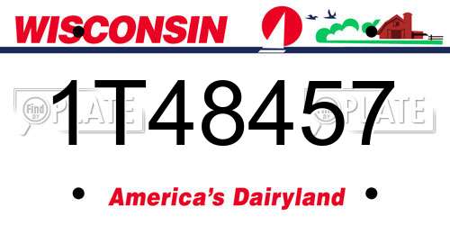 1T48457 Wisconsin License Plate