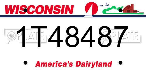 1T48487 Wisconsin License Plate