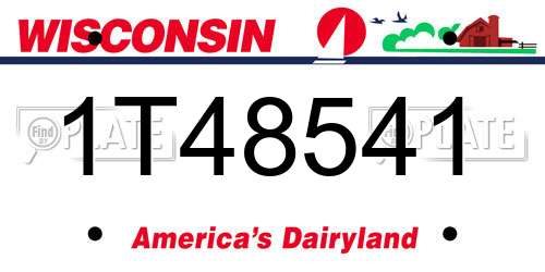 1T48541 Wisconsin License Plate