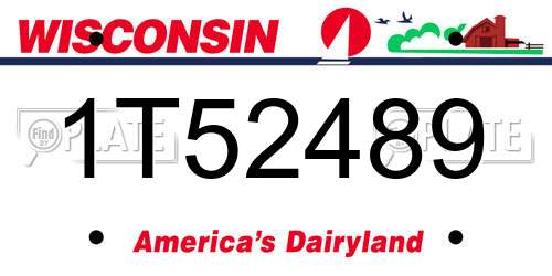 1T52489 Wisconsin License Plate