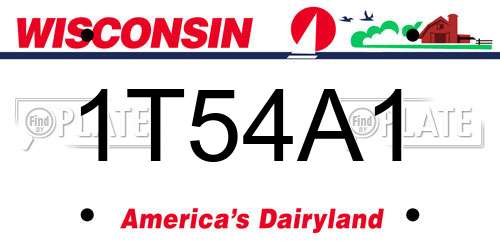 1T54A1 Wisconsin License Plate