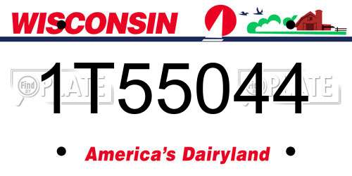 1T55044 Wisconsin License Plate
