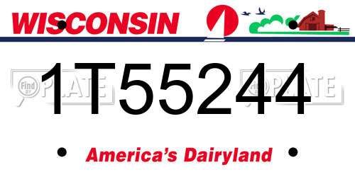 1T55244 Wisconsin License Plate