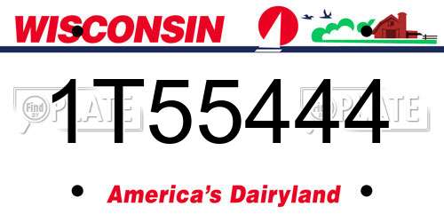 1T55444 Wisconsin License Plate