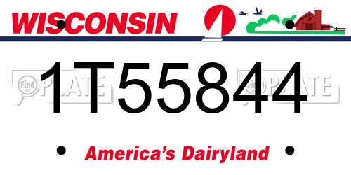 1T55844 Wisconsin License Plate