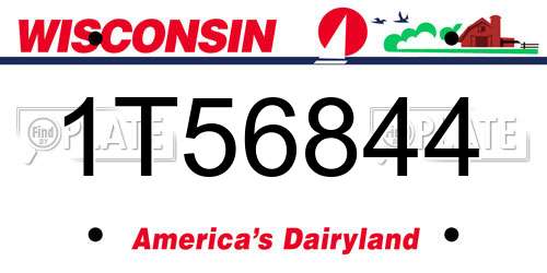 1T56844 Wisconsin License Plate