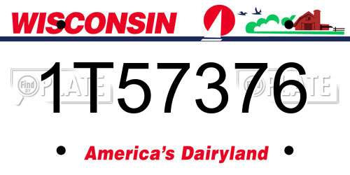 1T57376 Wisconsin License Plate