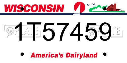 1T57459 Wisconsin License Plate