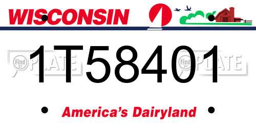 1T58401 Wisconsin License Plate