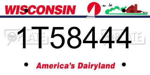 1T58444 Wisconsin License Plate