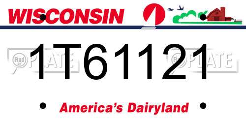1T61121 Wisconsin License Plate