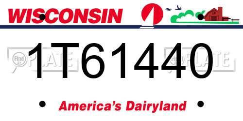 1T61440 Wisconsin License Plate