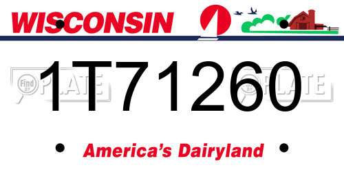 1T71260 Wisconsin License Plate