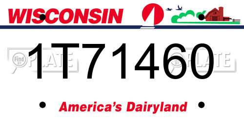 1T71460 Wisconsin License Plate