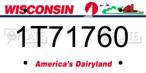 1T71760 Wisconsin License Plate