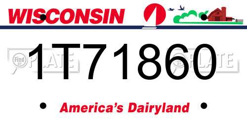 1T71860 Wisconsin License Plate