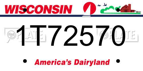 1T72570 Wisconsin License Plate