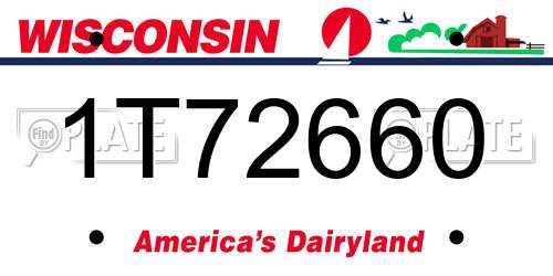 1T72660 Wisconsin License Plate