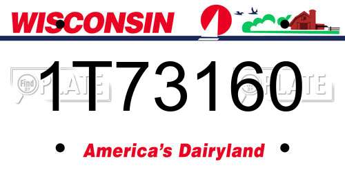1T73160 Wisconsin License Plate