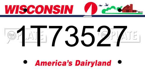 1T73527 Wisconsin License Plate