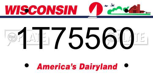1T75560 Wisconsin License Plate