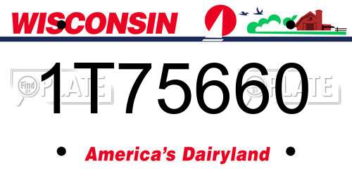 1T75660 Wisconsin License Plate