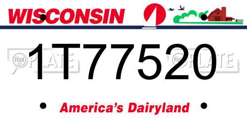 1T77520 Wisconsin License Plate