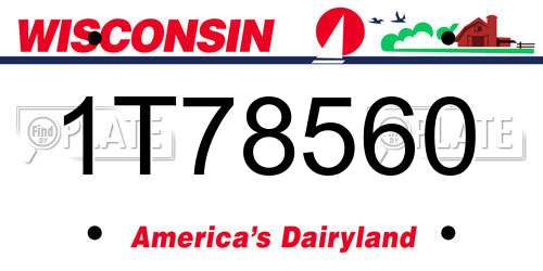 1T78560 Wisconsin License Plate