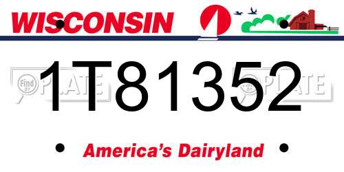 1T81352 Wisconsin License Plate