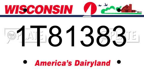 1T81383 Wisconsin License Plate