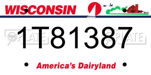 1T81387 Wisconsin License Plate
