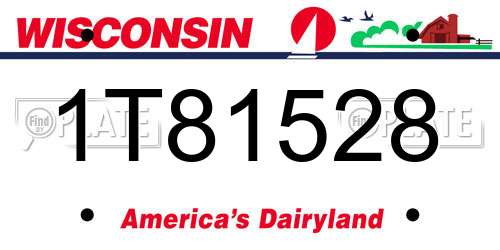 1T81528 Wisconsin License Plate