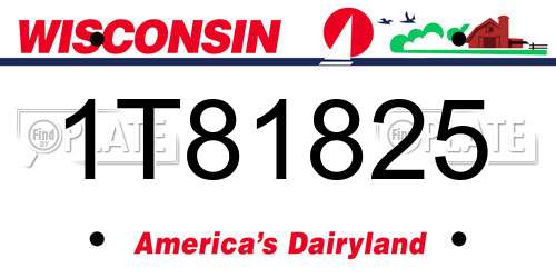 1T81825 Wisconsin License Plate