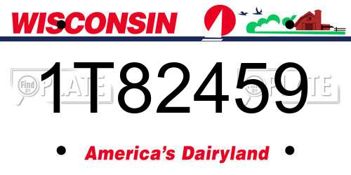 1T82459 Wisconsin License Plate