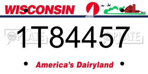 1T84457 Wisconsin License Plate