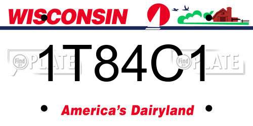 1T84C1 Wisconsin License Plate