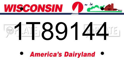 1T89144 Wisconsin License Plate