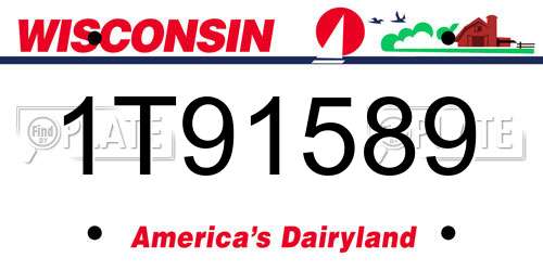 1T91589 Wisconsin License Plate