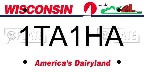 1TA1HA Wisconsin License Plate