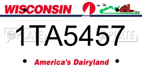 1TA5457 Wisconsin License Plate
