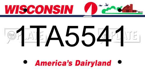 1TA5541 Wisconsin License Plate