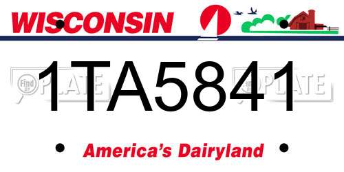1TA5841 Wisconsin License Plate