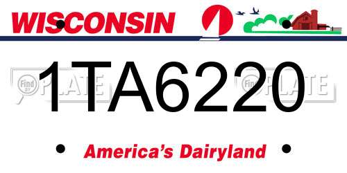 1TA6220 Wisconsin License Plate
