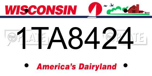 1TA8424 Wisconsin License Plate